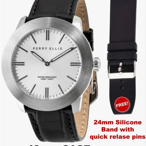 Watch 46mm Steel Case 10ATM Water Resistant. NEW - Picture 1 of 7